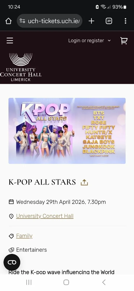 Kpop All Stars Limerick Tickets For Sale