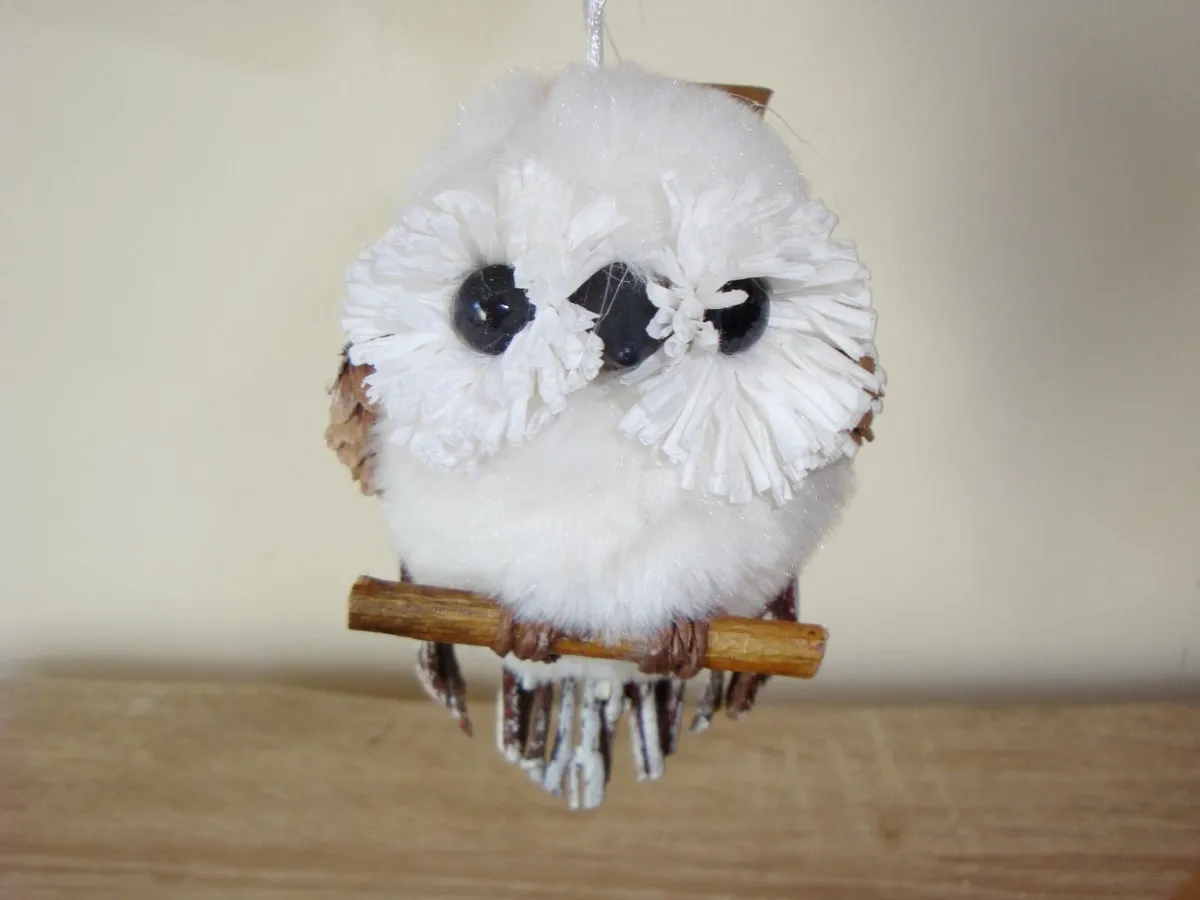 Christmas tree hanging white owls - NEW - Image 4