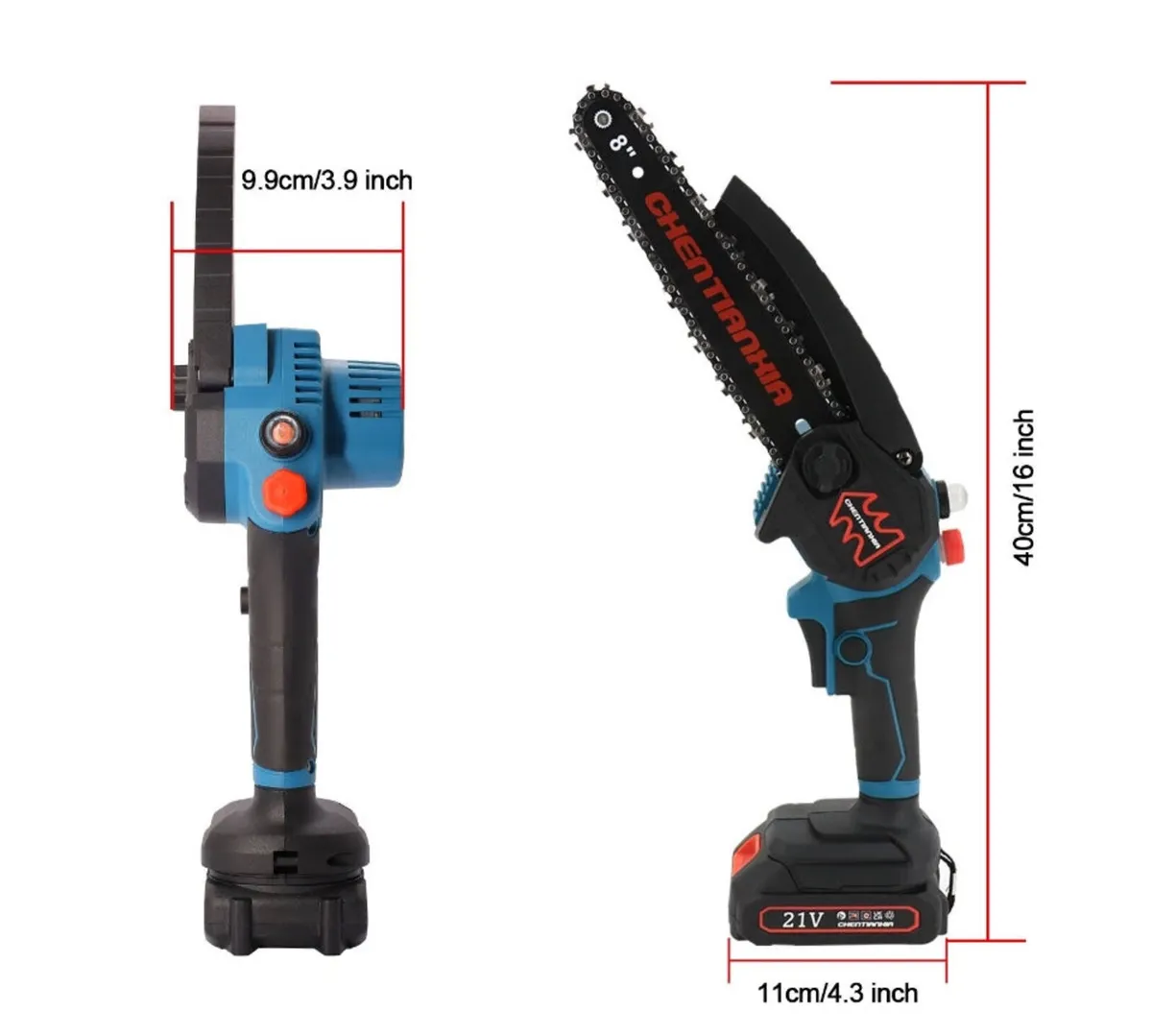 NEW mini Chainsaw 8” 8 inch with 2 Batteries - Image 3