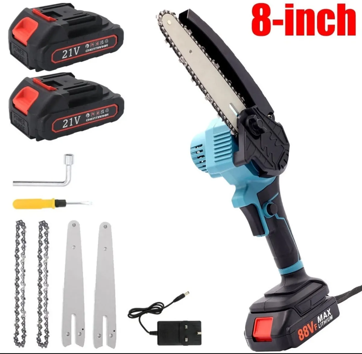8” Mini Chainsaw with 2 Batteries NEW - Image 1