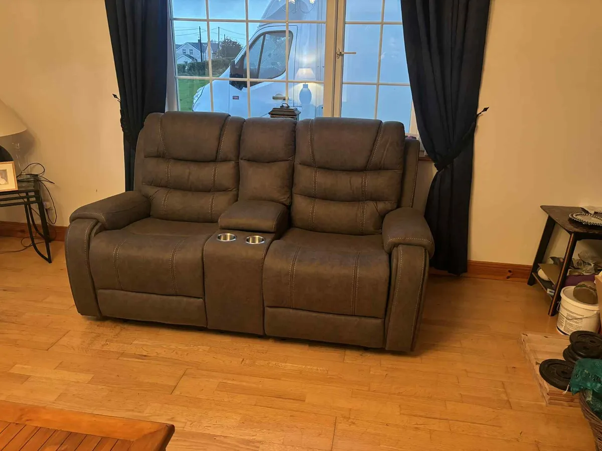 New 3+2+1 Maddison Grey Fabric Recliner Sofa - Image 3
