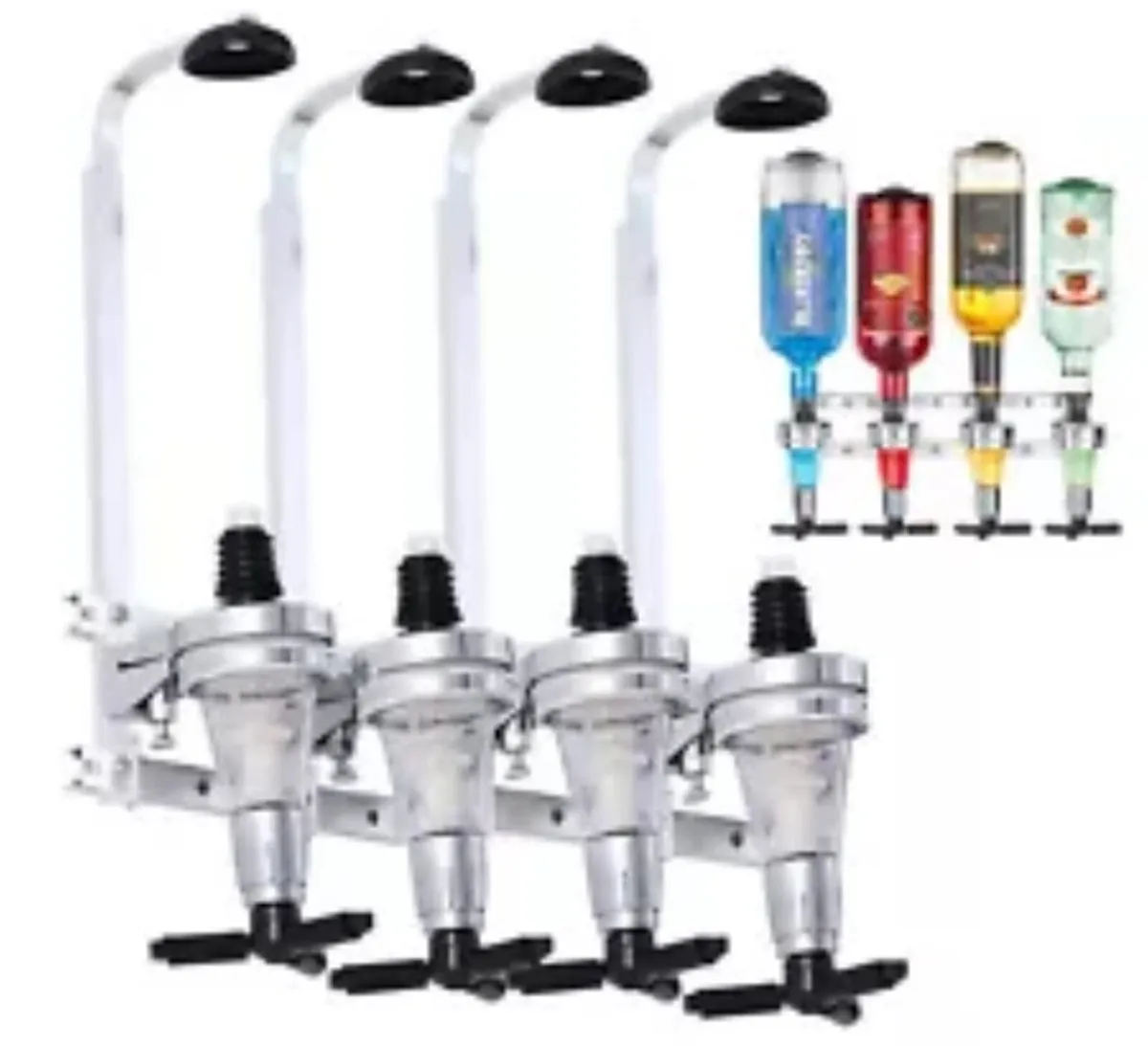 4 Bottle Optic Drinks Dispenser Hone Bar NEW - Image 1