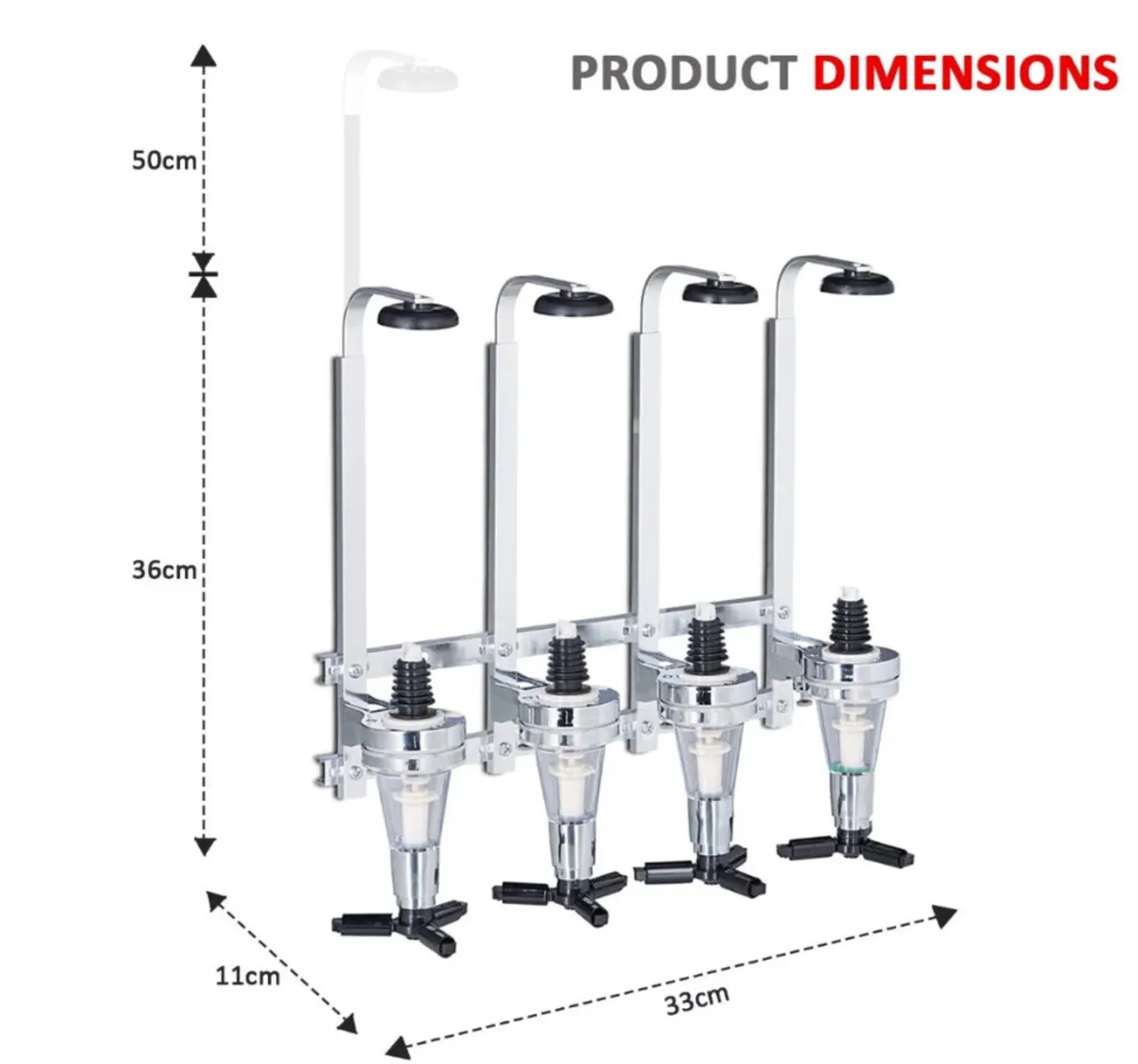 4 Bottle Optic Drinks Dispenser Hone Bar NEW - Image 2
