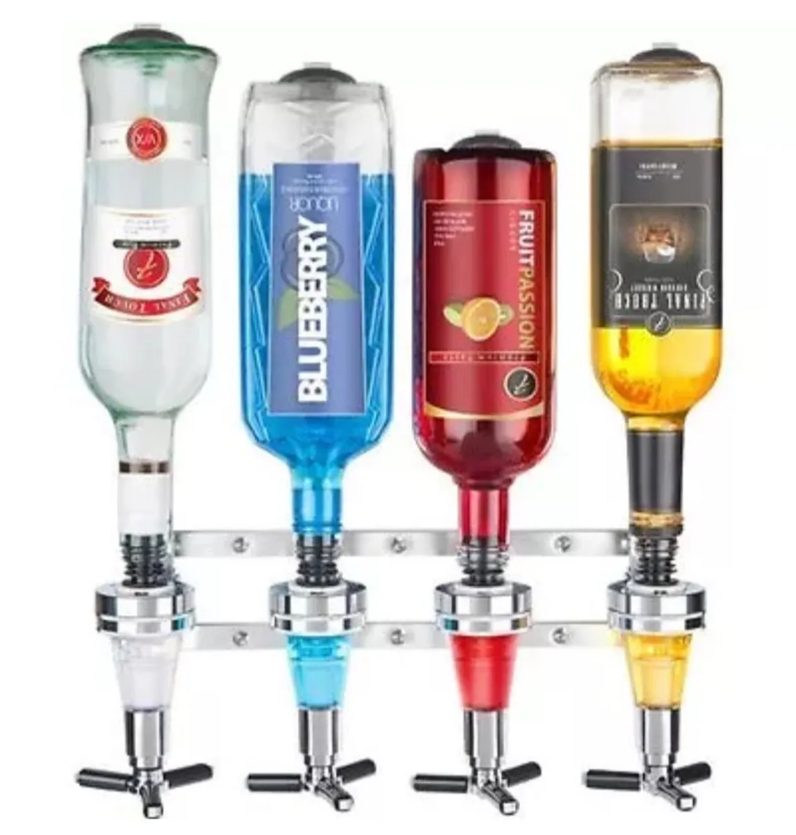 4 Bottle Optic Drinks Dispenser Hone Bar NEW - Image 3