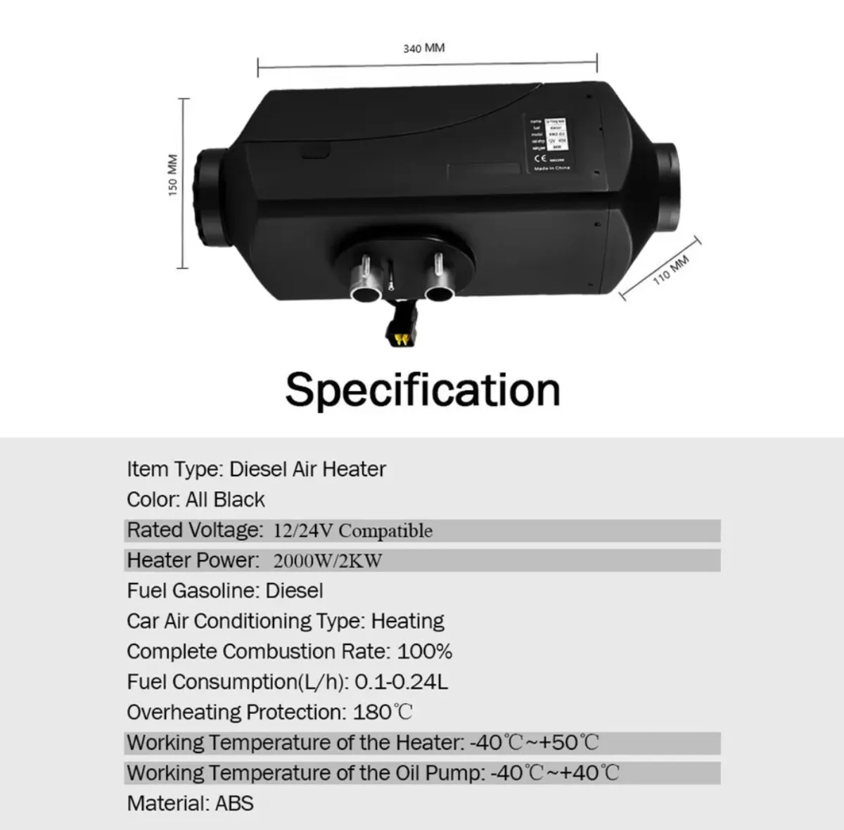 12v 5kw Portable Diesel Heater Automatic - Image 2