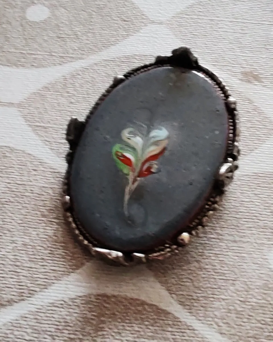 Silverstone ceramic  brooch - Image 1