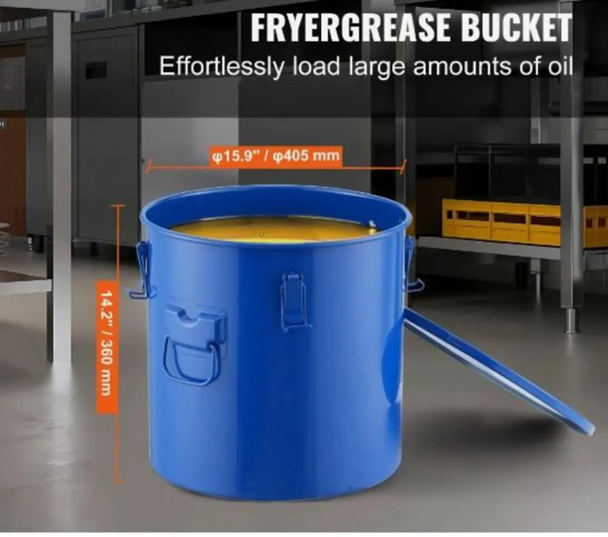 Fryer Grease Bucket, 8 Gal Oil Disposal - Image 2