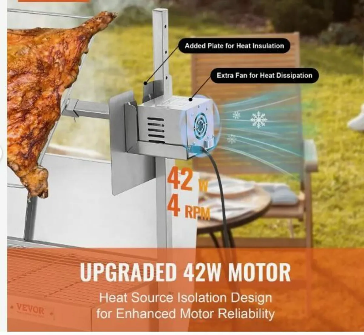 Roaster Spit Rotisserie BBQ Grill Pig - Image 2
