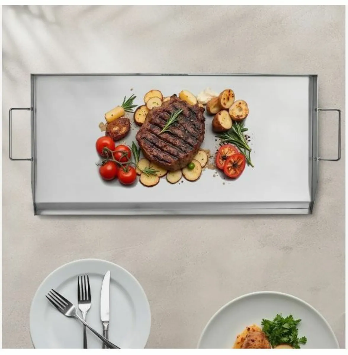 Stainless Steel Griddle, 32x16 inch - Image 4