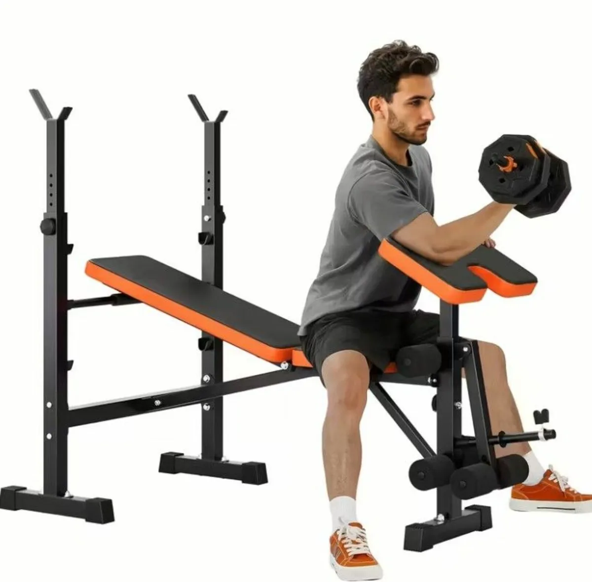 Adjustable Weight Bench Press Set with Squat Rack - Image 4