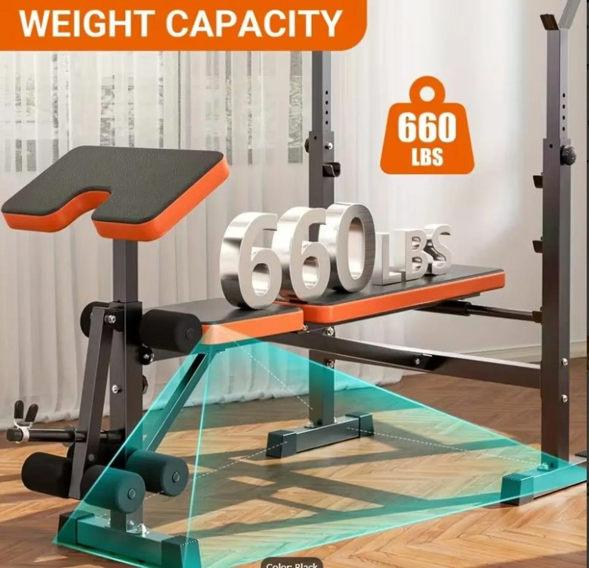 Adjustable Weight Bench Press Set with Squat Rack - Image 2