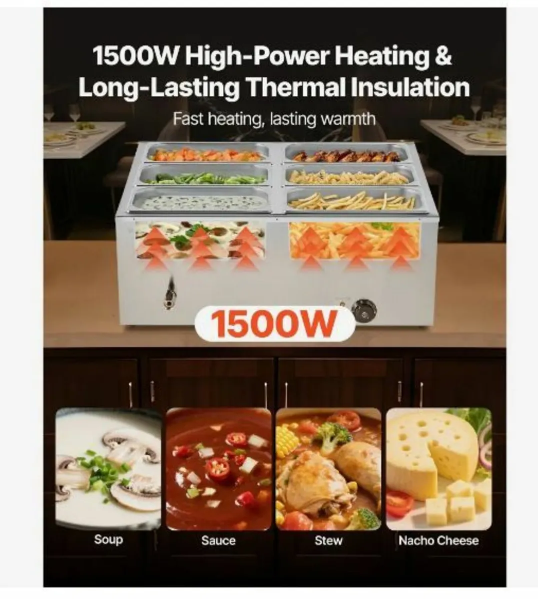 Commercial Food Warmer, 1500W - Image 2