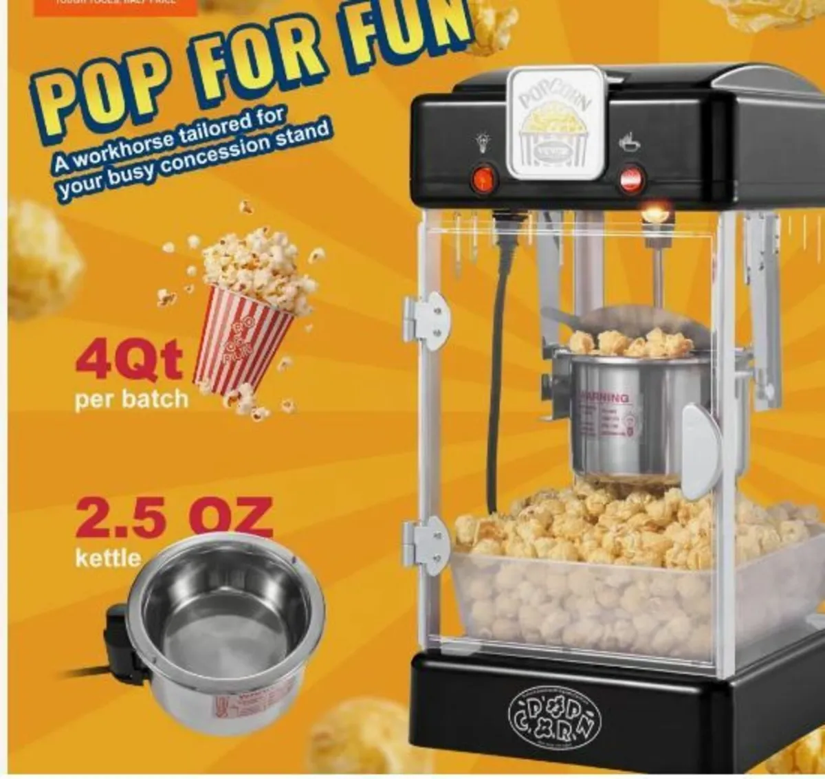 Popcorn Maker, 300W Popcorn Popper Machine - Image 3