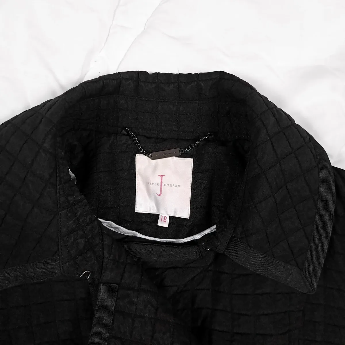 Jasper Conran Black Quilted Trench Peacoat 18UK - Image 2