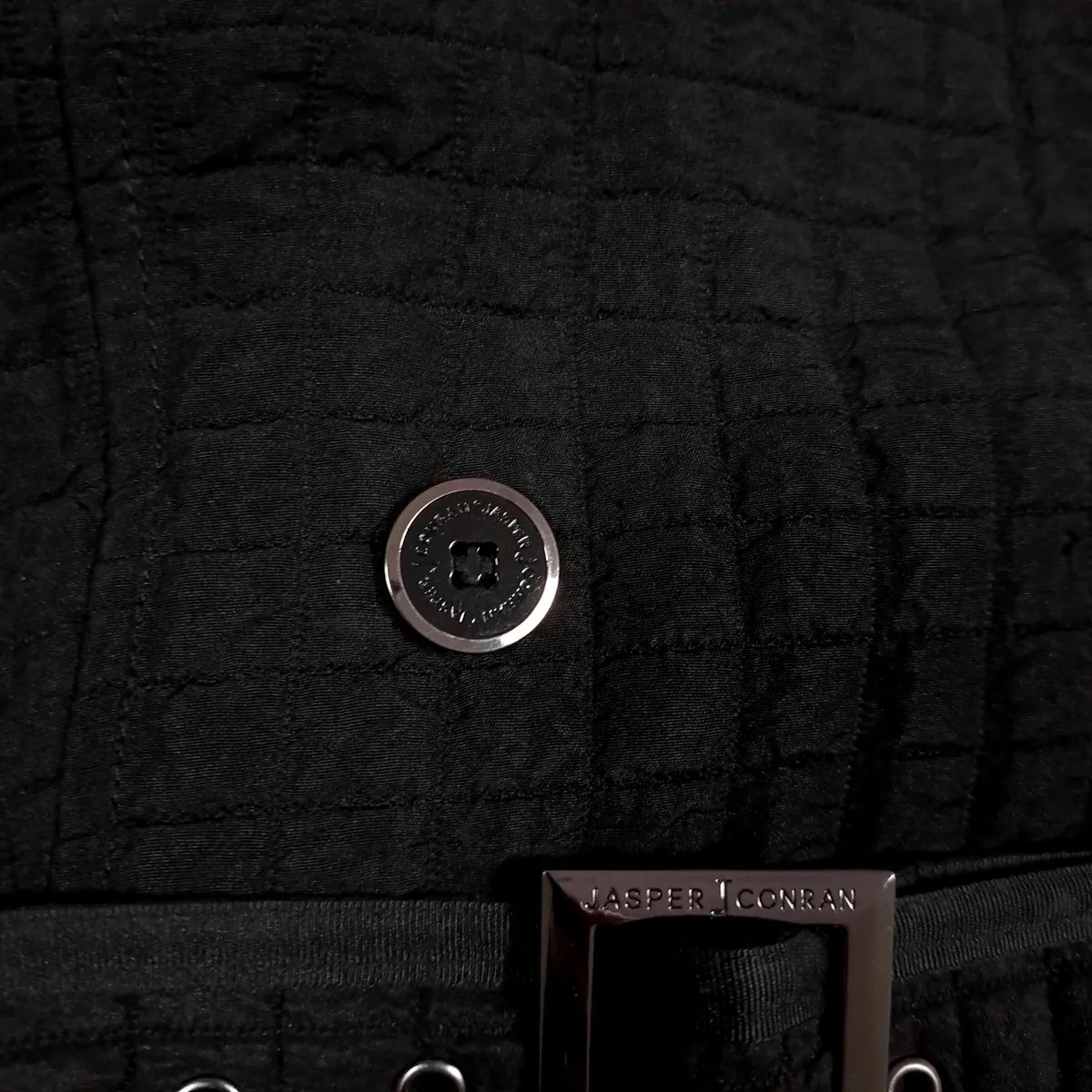 Jasper Conran Black Quilted Trench Peacoat 18UK - Image 3