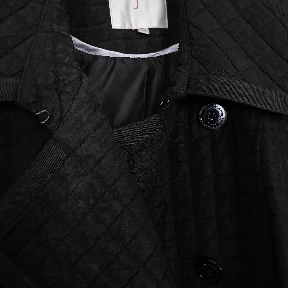 Jasper Conran Black Quilted Trench Peacoat 18UK - Image 4