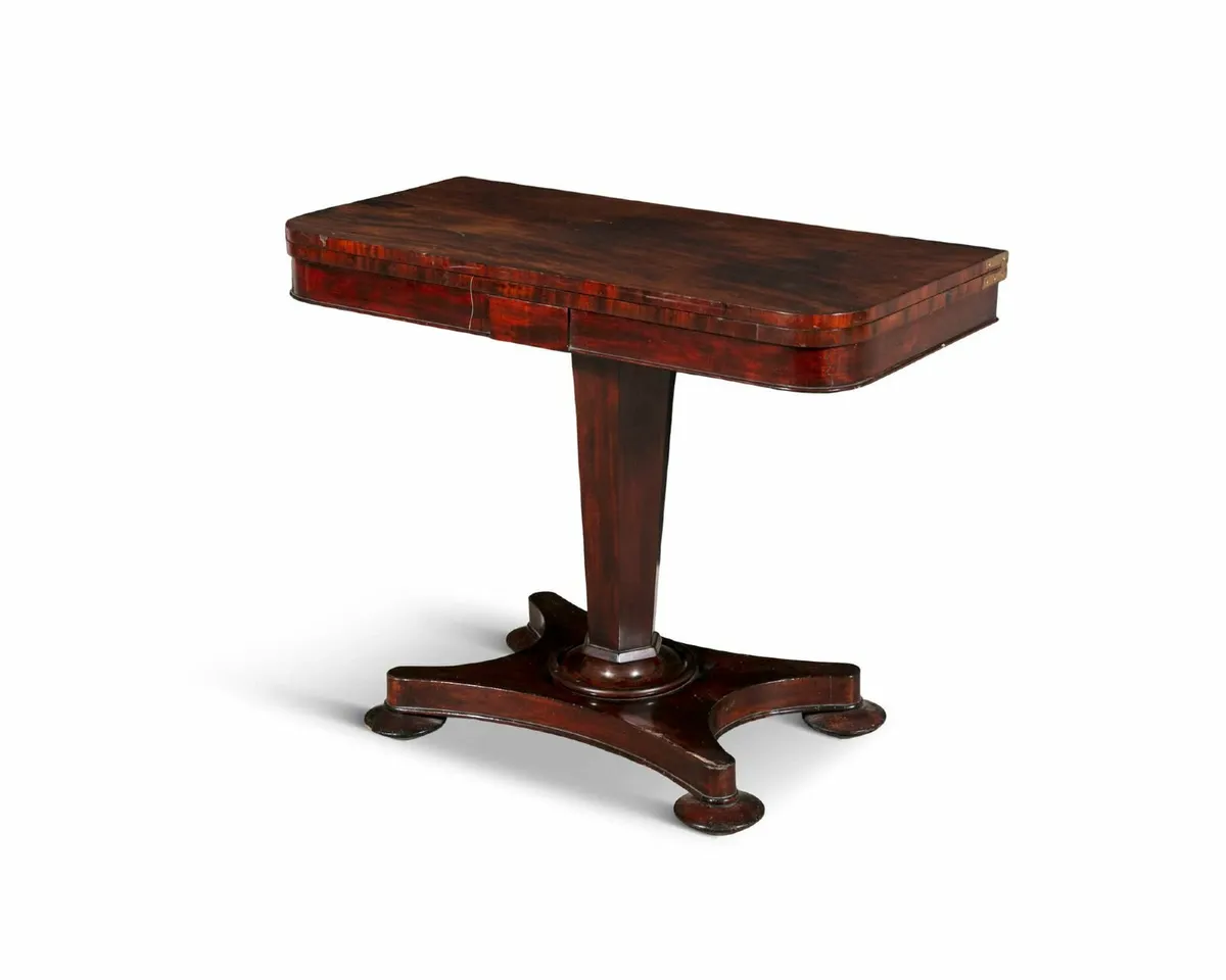 19th Century Mahogany Folding Top Poker Table - Image 1