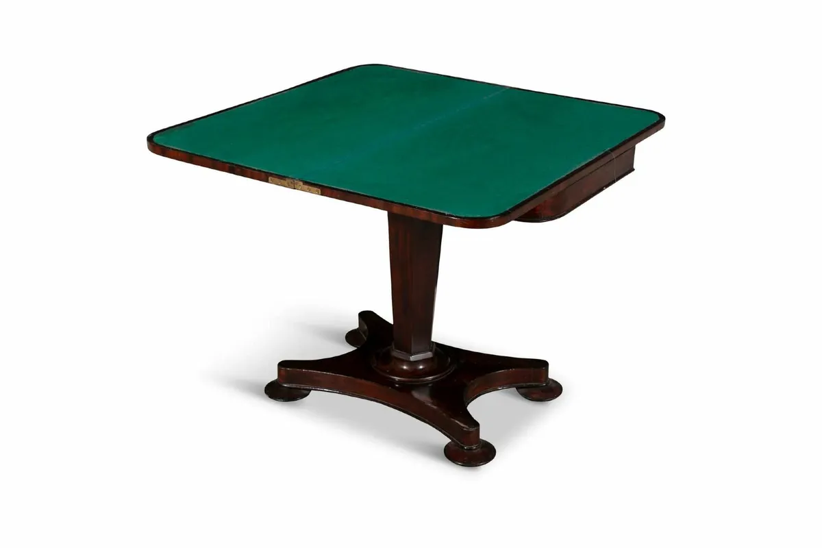 19th Century Mahogany Folding Top Poker Table - Image 2
