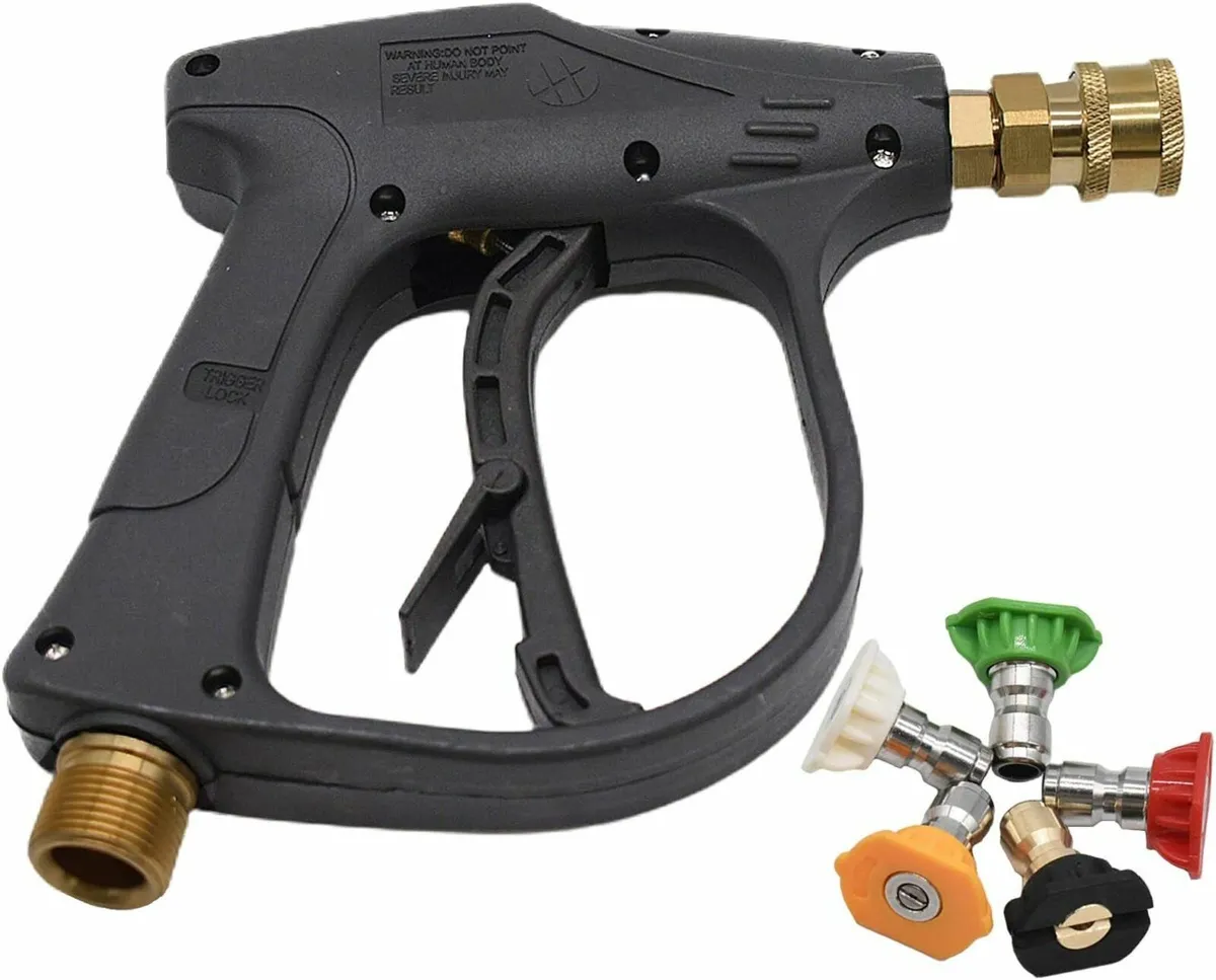 Pressure Washer Gun with 5Pcs Spray Nozzle Tips, 4