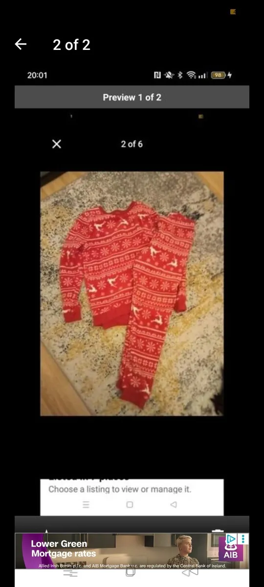 Unisex Xmas pjs adults small x 2 - Image 2