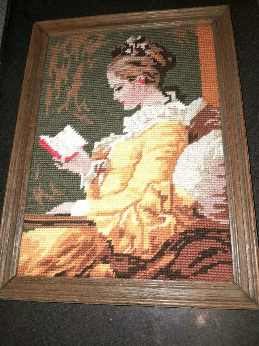 Lovely framed French tapestry - Image 1