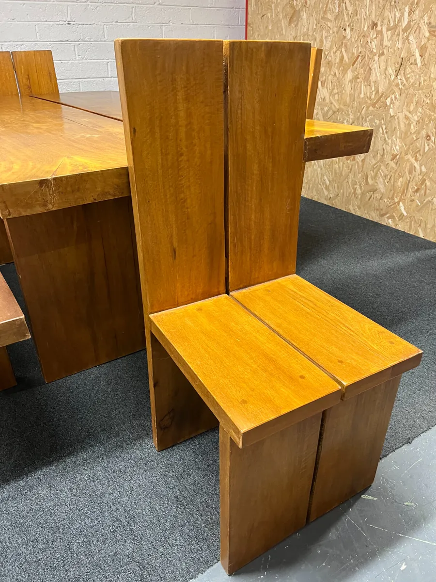 Solid Wood Dining with 4 Chairs and Bench @CJM - Image 4