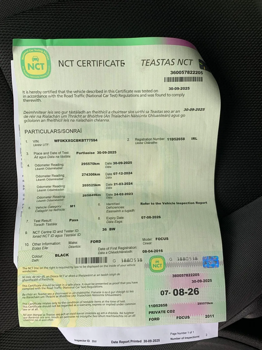 Ford Focus 2011 1.6 TDCI new nct 8/26 tax 11/25 - Image 2