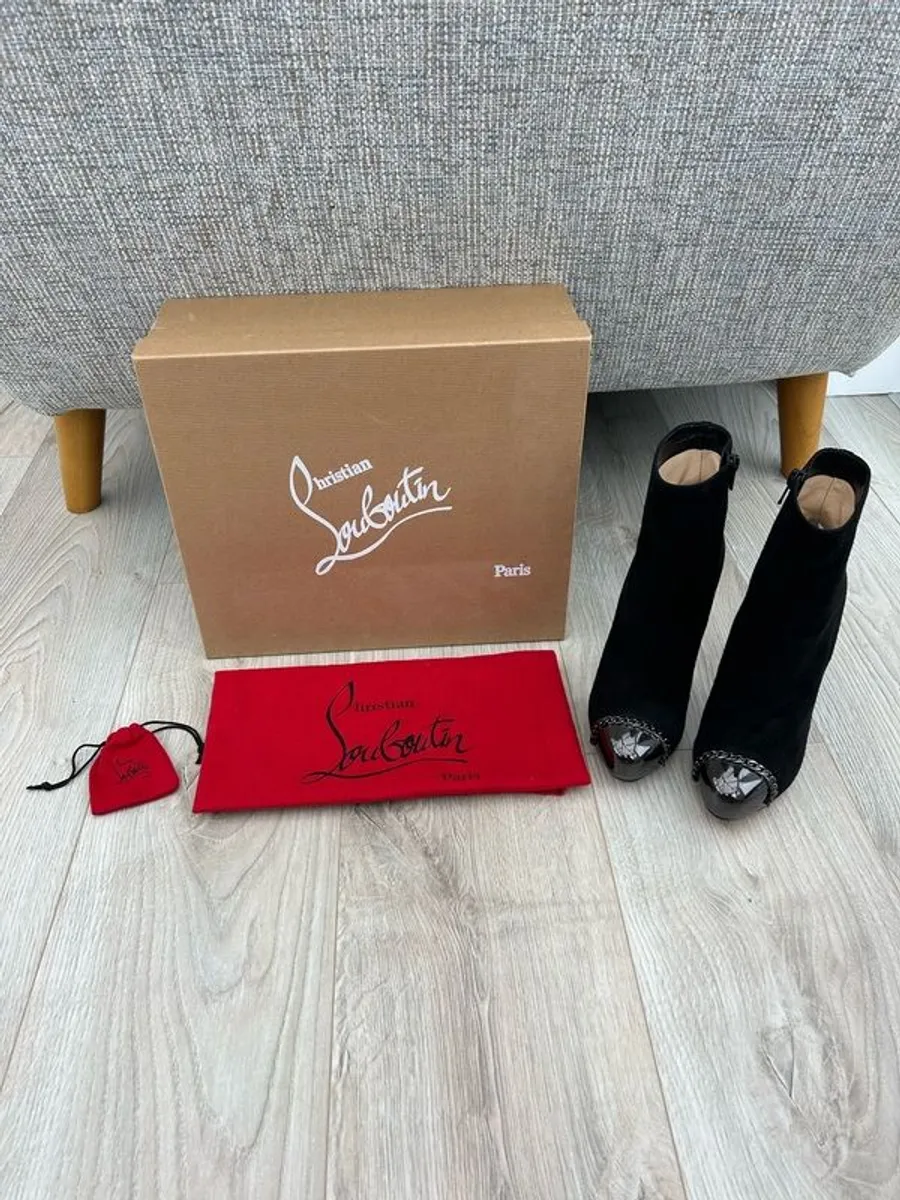 Christian Louboutin Metaliboot 120 Suede Royal - Image 1