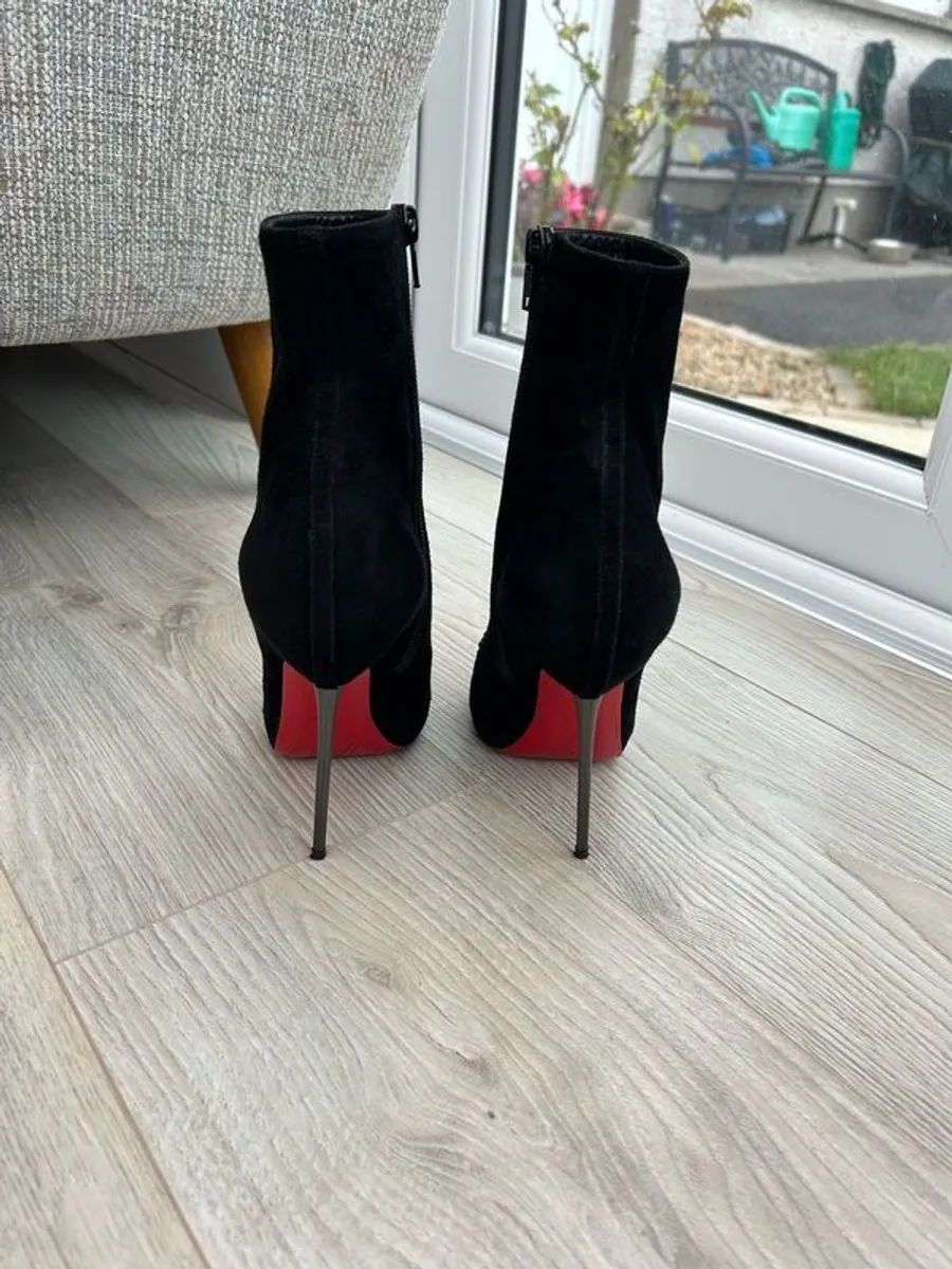 Christian Louboutin Metaliboot 120 Suede Royal - Image 4