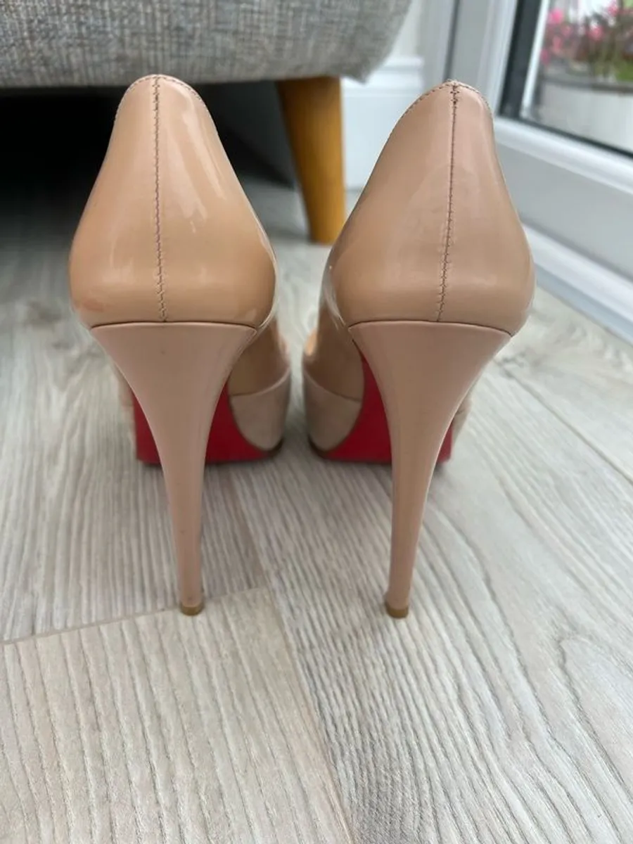 Christian Louboutin Maggie 140 Suede Royal/Patent Calf - Image 3