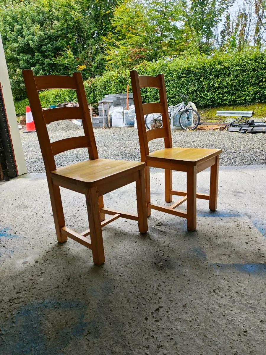 2 heavy beech dining/ kitchen chairs. - Image 2