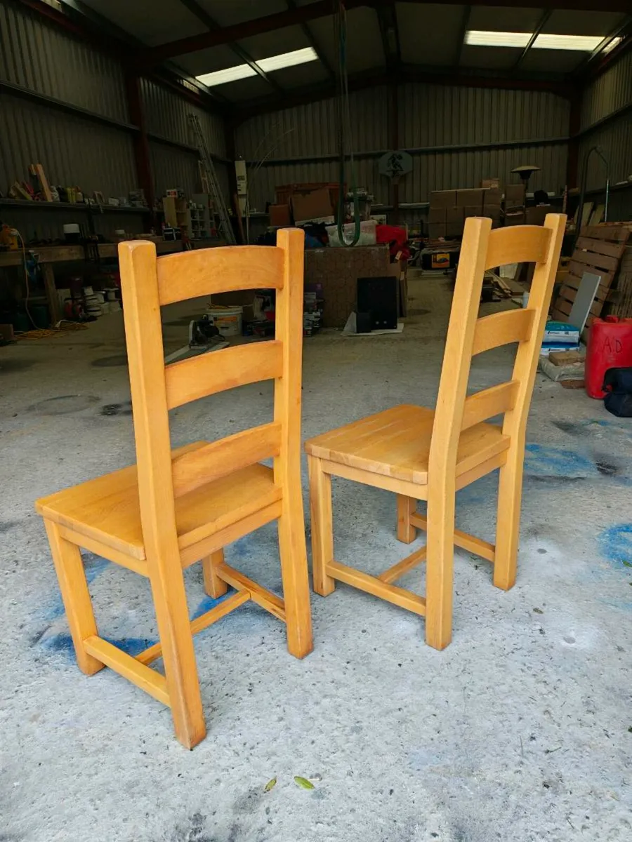 2 heavy beech dining/ kitchen chairs. - Image 3