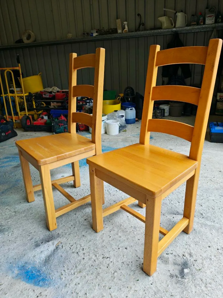 2 heavy beech dining/ kitchen chairs. - Image 4