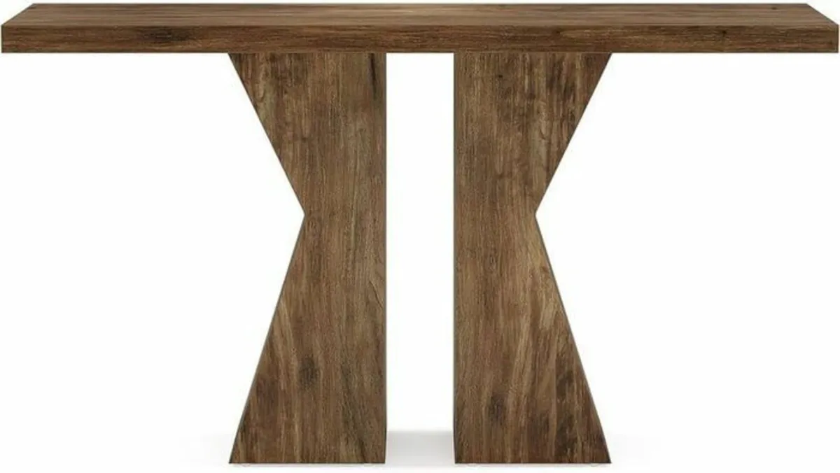 Farmhouse Entryway Console Table Rustic Brown Wood - Image 3