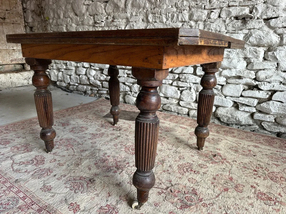 Antique small Victorian mahogany square dining tab - Image 4