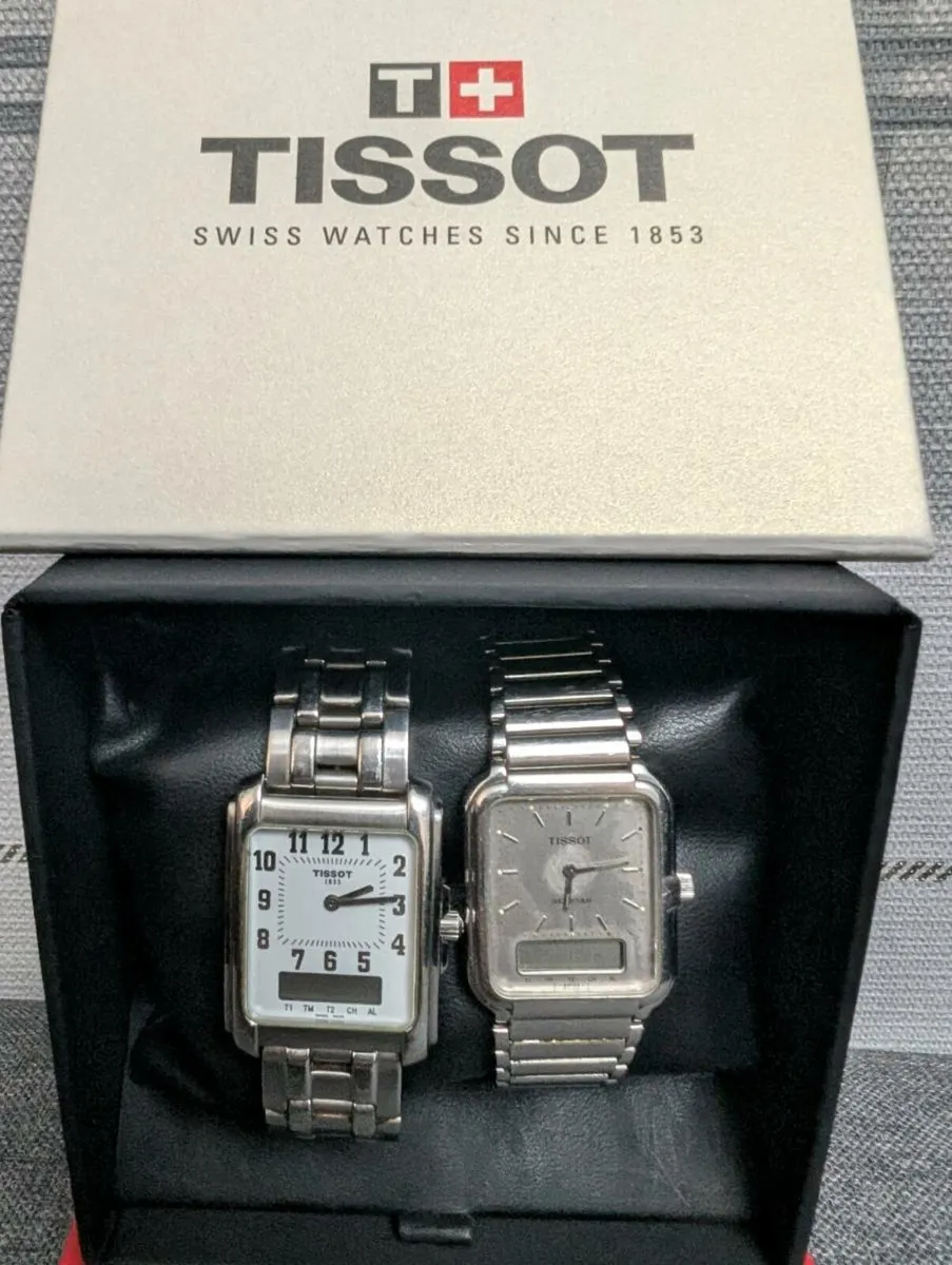 Rare Pair of Vintage Tissot Dual Time Watches - Image 1