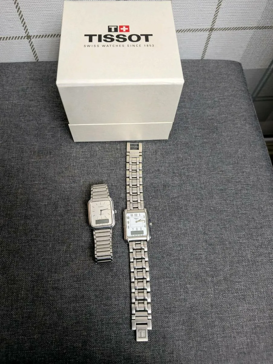 Rare Pair of Vintage Tissot Dual Time Watches - Image 2