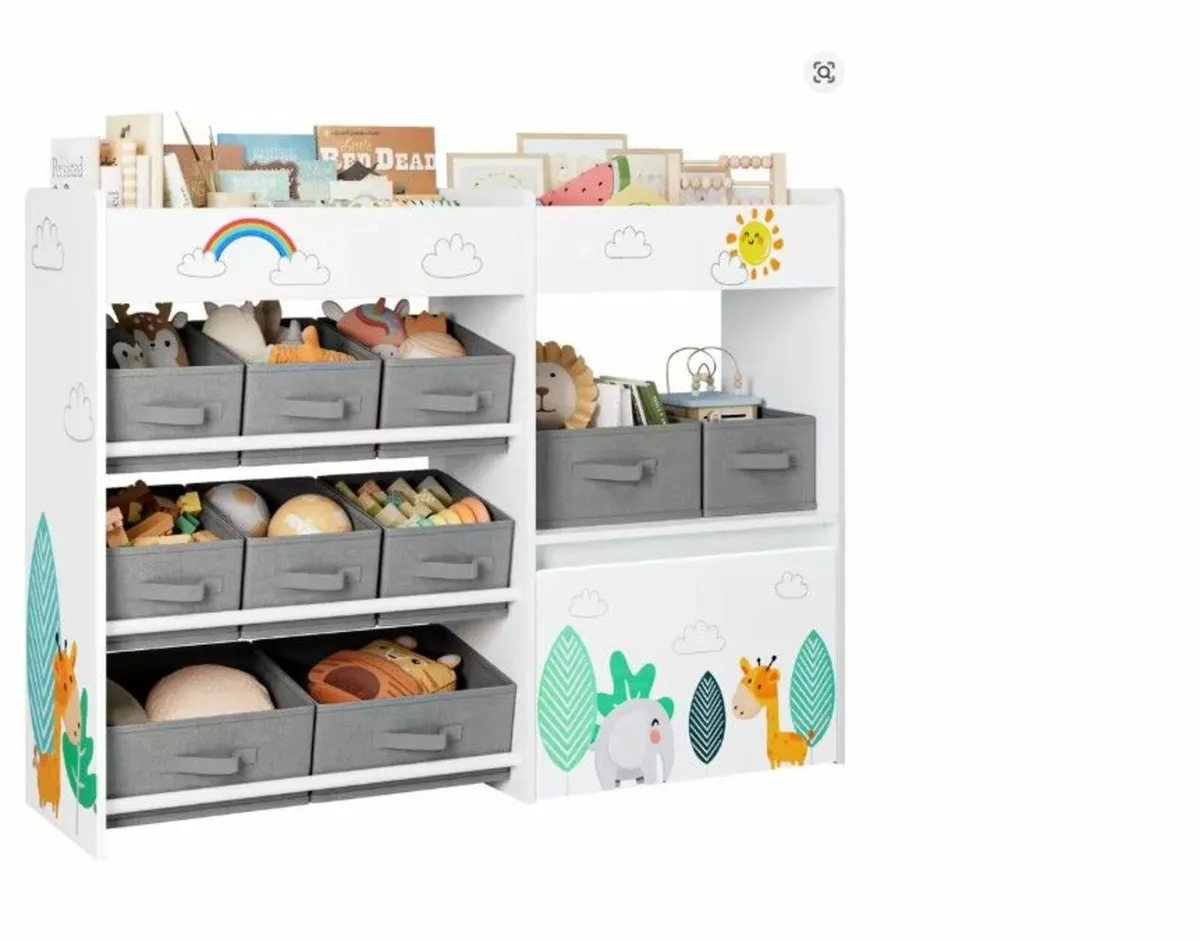 Kids Toy Storage Organiser Bookcase Shelf - Image 3