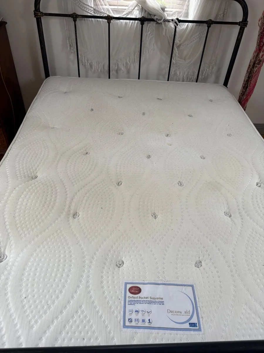 King size metal bed and matress - Image 3
