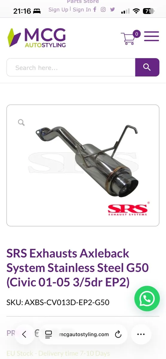 SRS 4inch Ep civic exhaust - Image 1