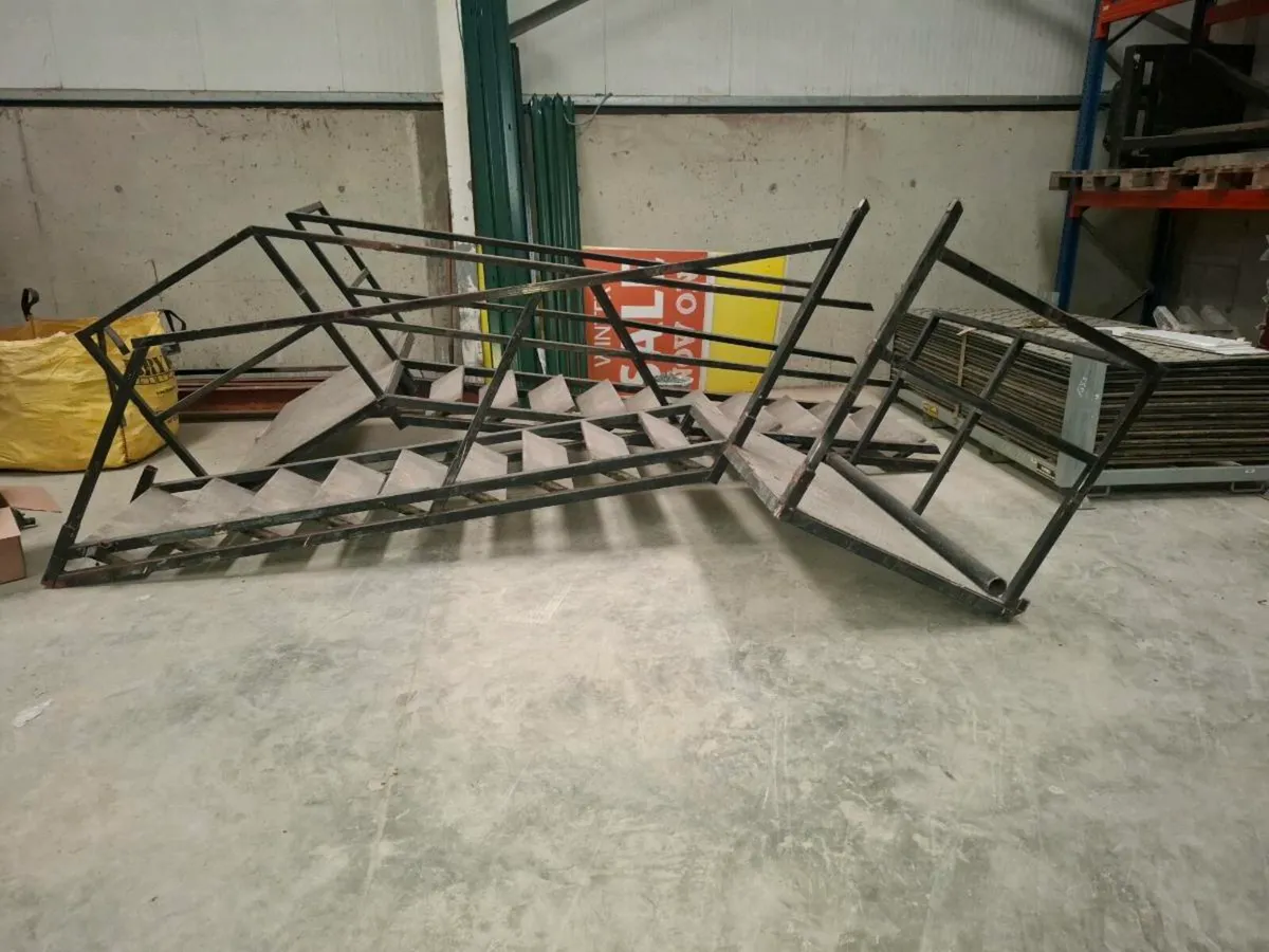 Steel stairs with landing