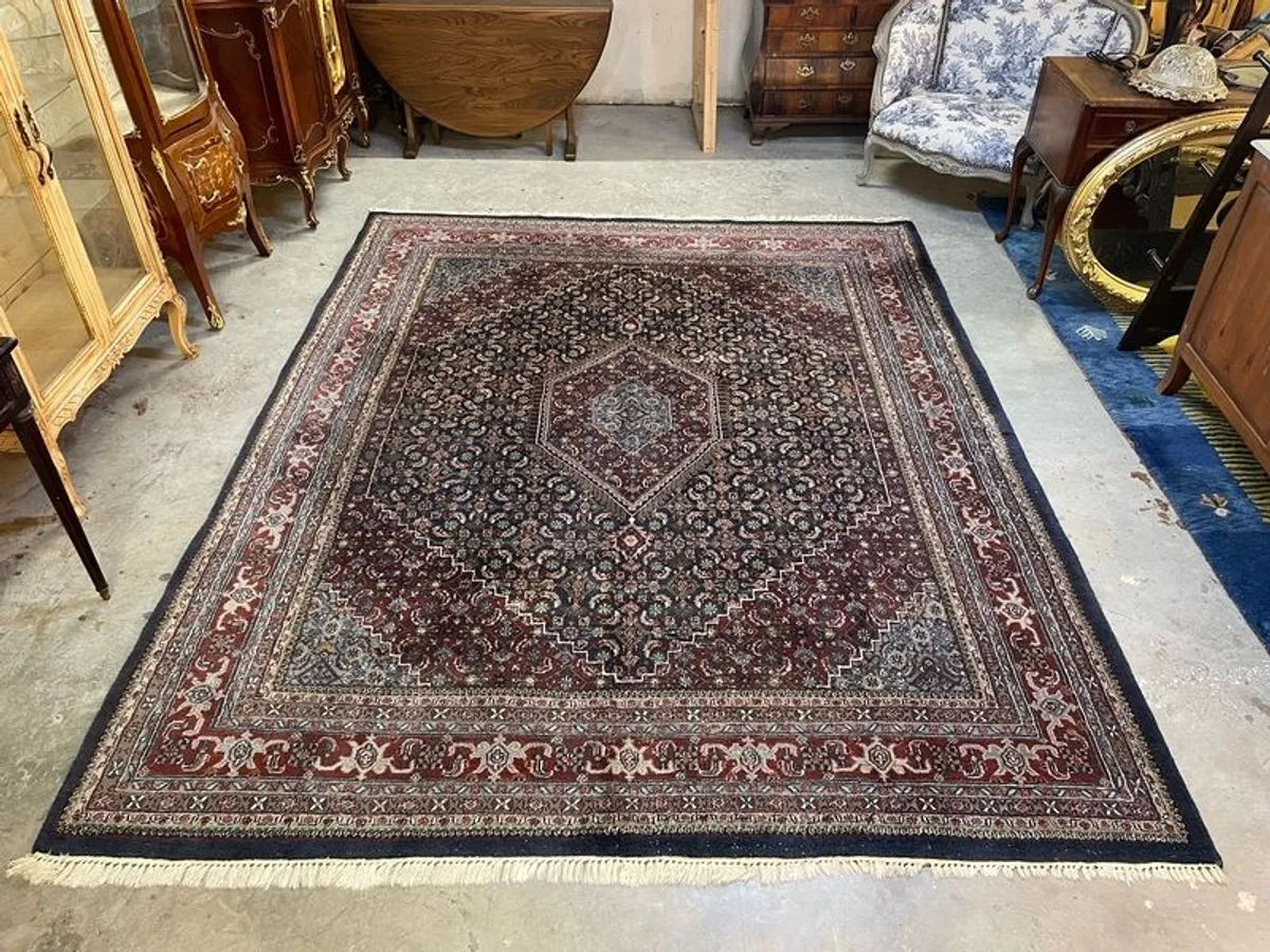 Large Blue Hand Knotted Bidjar Rug - Image 1