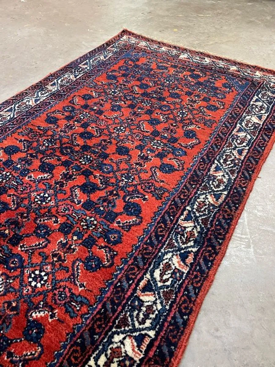 Vintage Long Saraband Hand Knotted Runner with Mir Design - Image 2