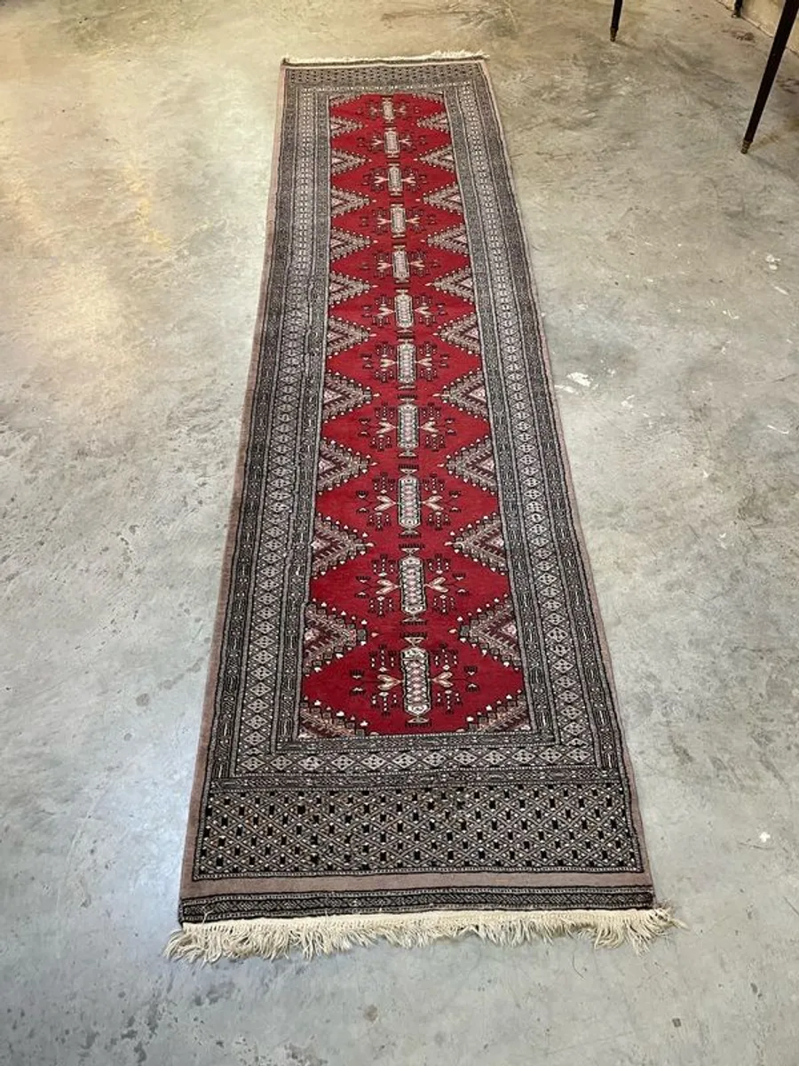 Good Hand Knotted Bokhara Runner - Image 1