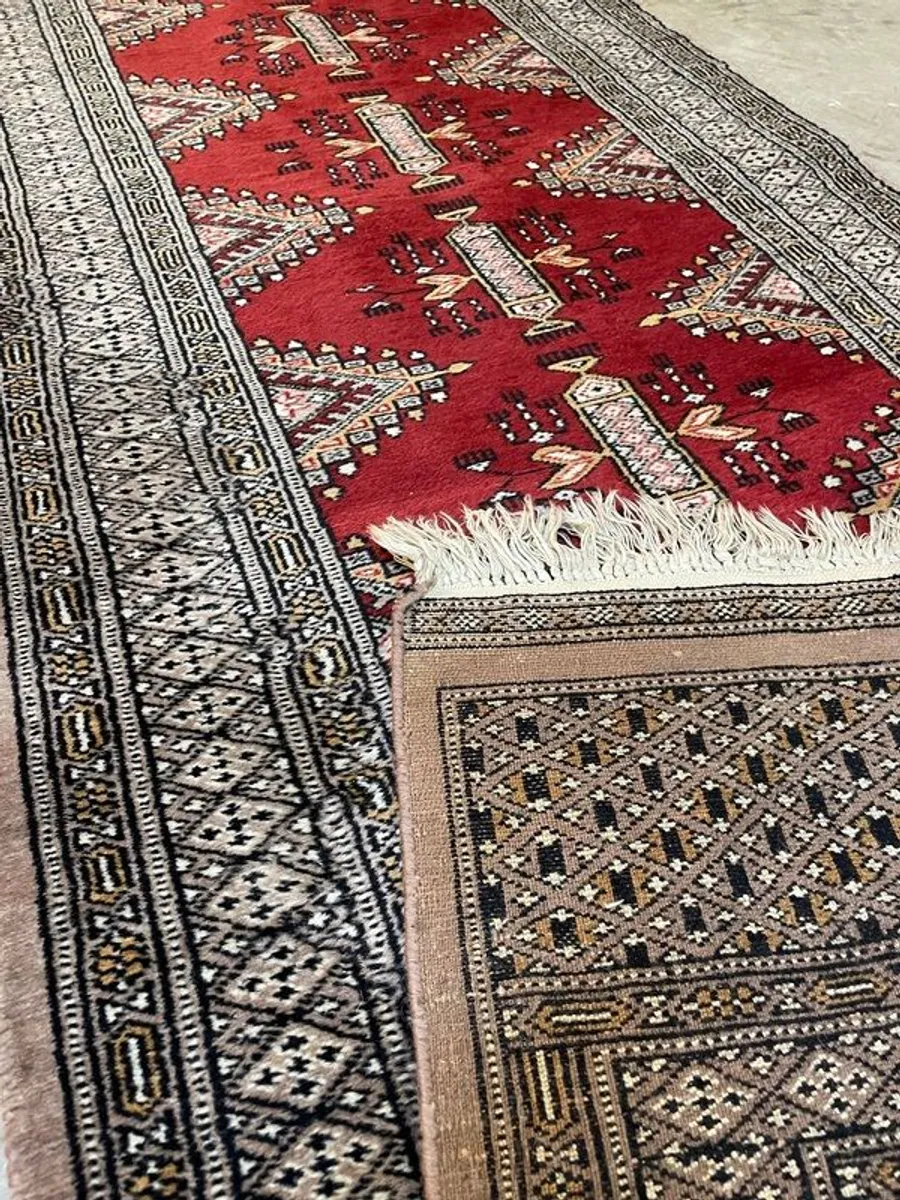 Good Hand Knotted Bokhara Runner - Image 2