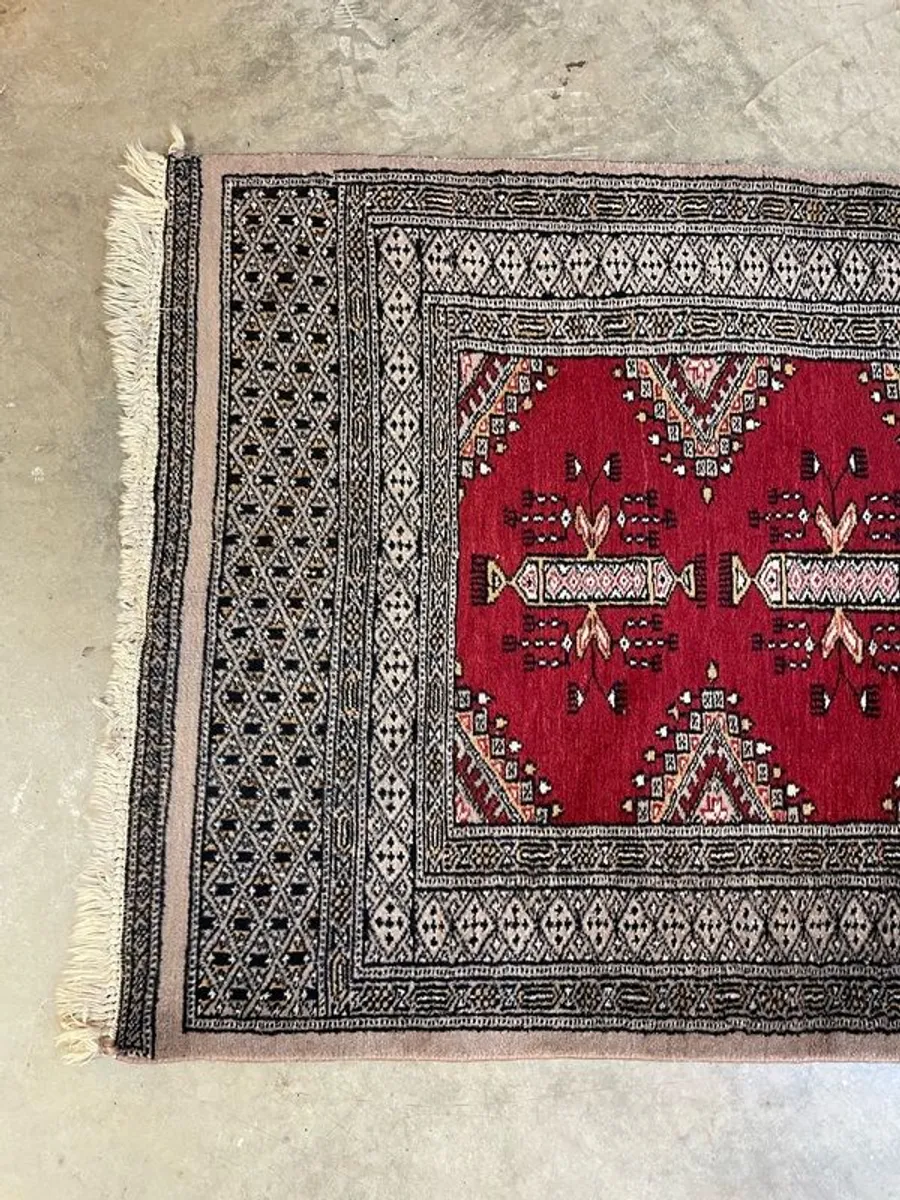 Good Hand Knotted Bokhara Runner - Image 3