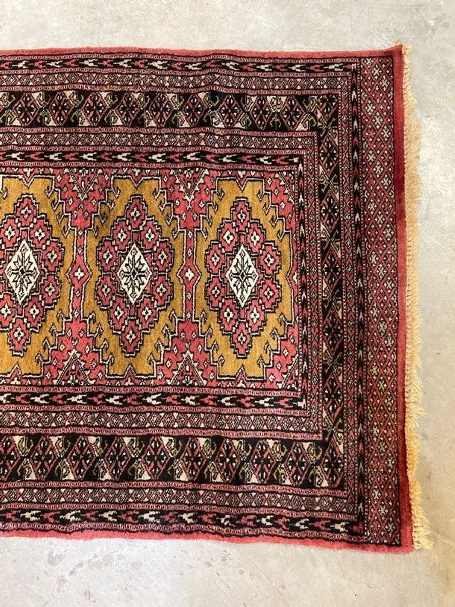 Vintage Hand Knotted Bokhara Runner - Image 2