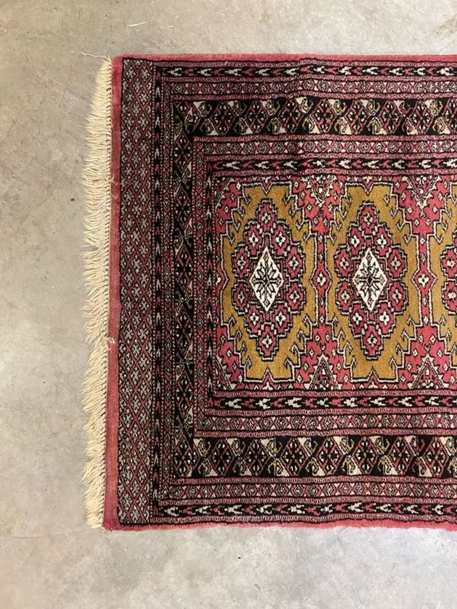 Vintage Hand Knotted Bokhara Runner - Image 3