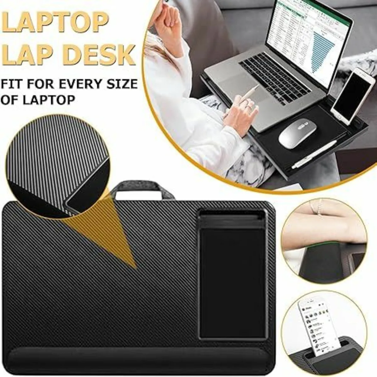 Lap Desk Laptop Tray with Pillow Cushion - Image 4