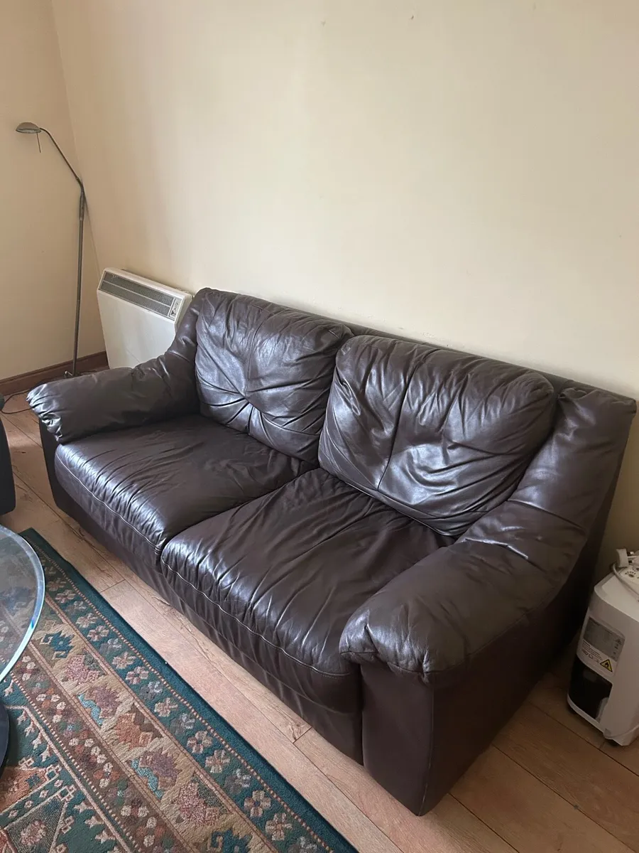 Brown Leather Couches - Image 1